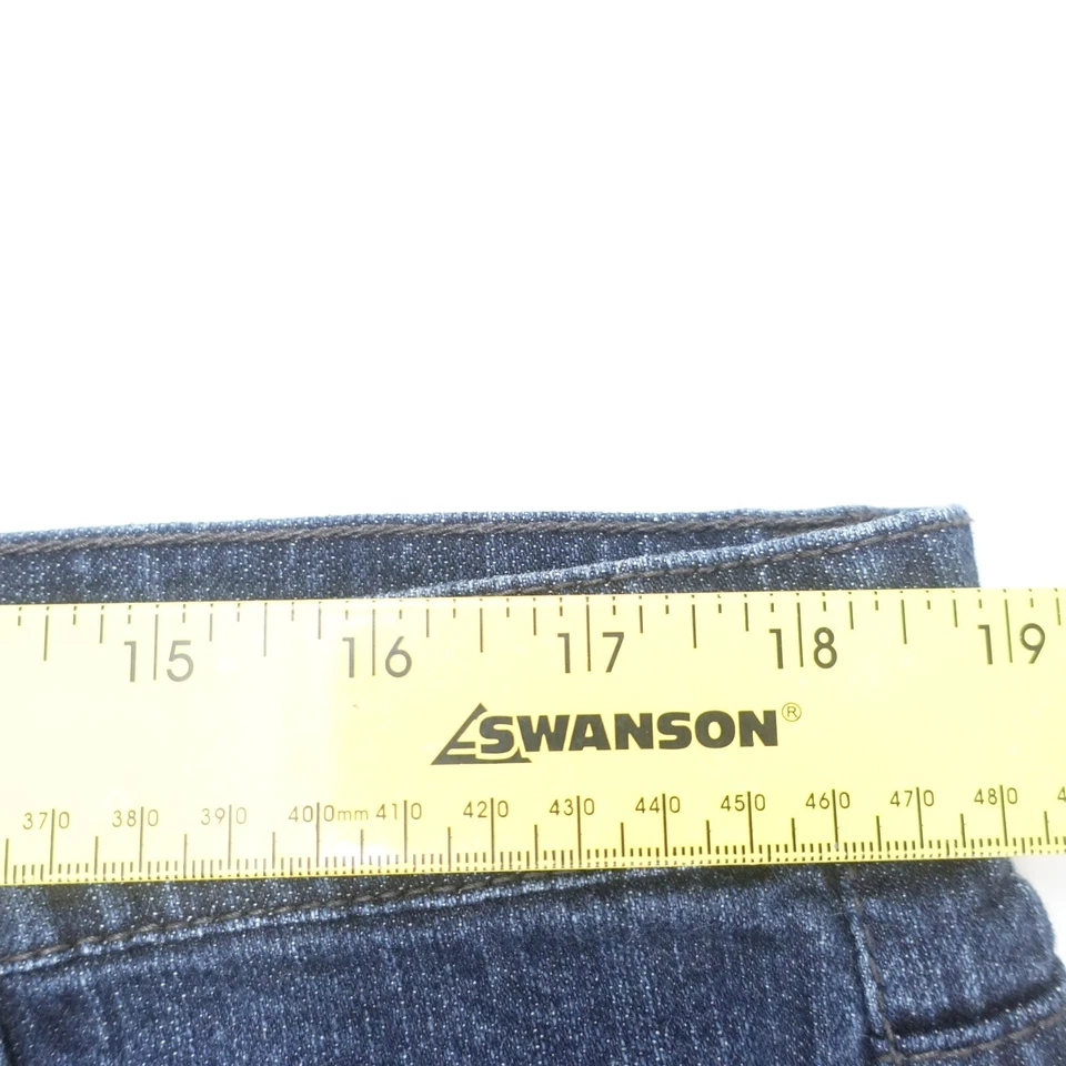 Liz & Co. Pantalones de mezclilla para mujer 16 azules elásticos lavado medio pierna recta cremallera mosca Foto 4 de 4