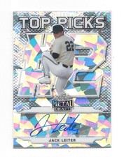 2021 Leaf Metal Draft Jack Leiter “Top Picks” Cracked ice auto H429