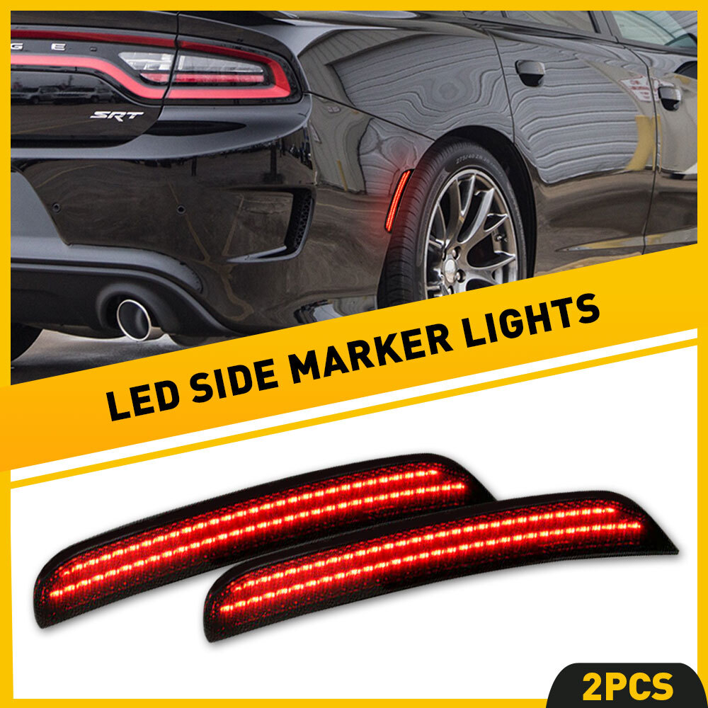 Dodge Charger 15-22 Red LED Side Marker Lights 2X Pair  