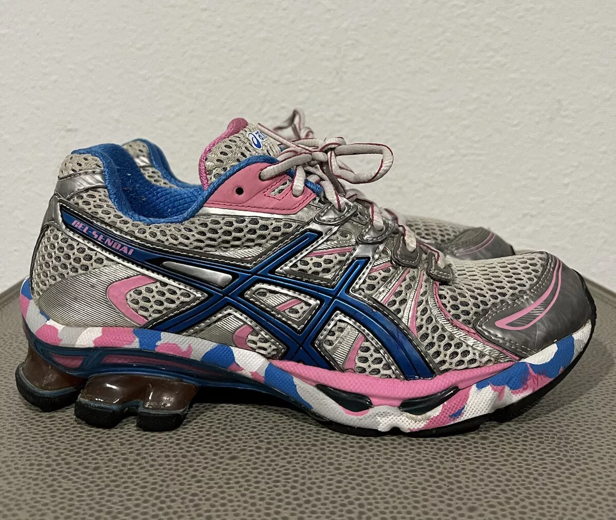 Asics Gel Sendai Womens Size 6 Blue Pink Running Shoes Sneakers T36DQ