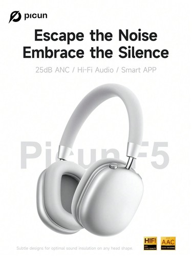 Picun F5 Wireless Over-Ear Headphone, ANC Noise Cancellation,-Huge discounts - Picture 3 of 26