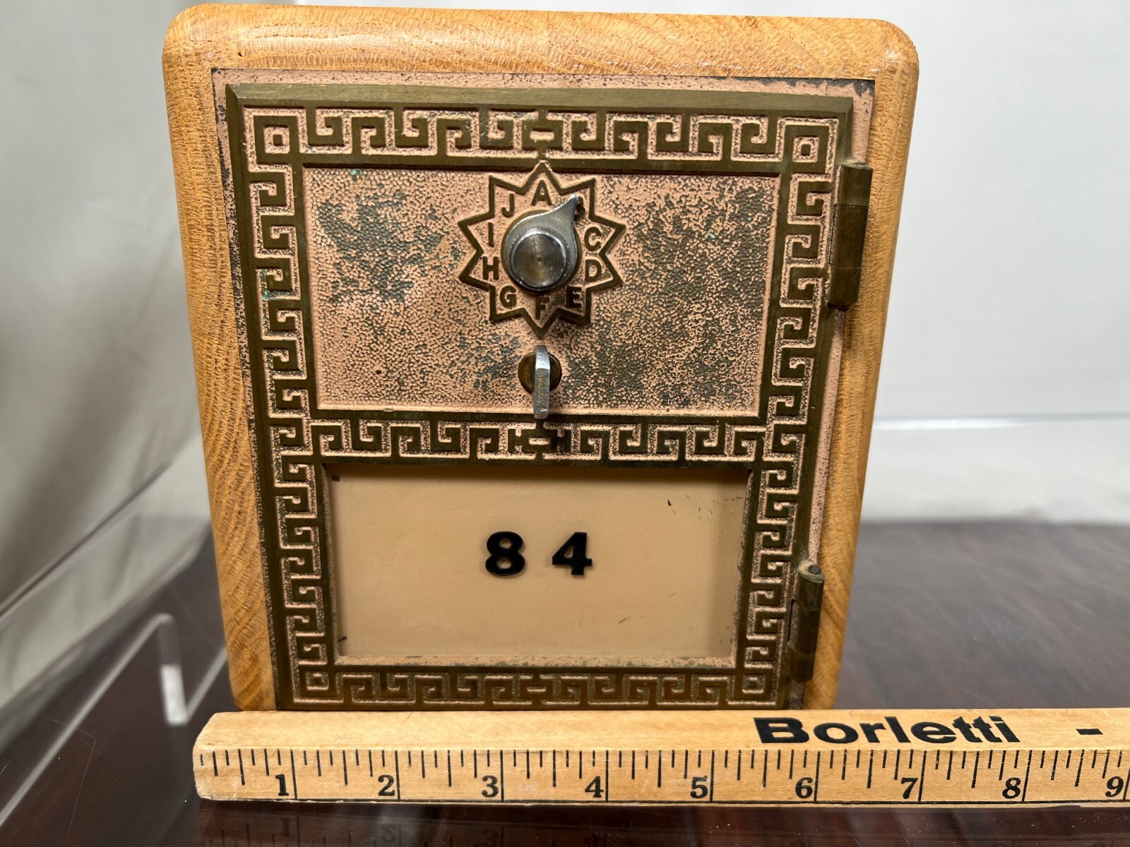 Vintage Post Office Box Door Bank/Gun Safe Red Oak Lock Box Clarkdale