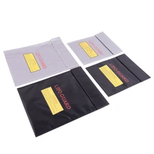 2X LiPo Safe Battery Guard Charging Protection Bag Sliver and Black