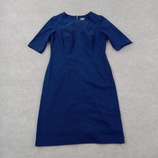 Vince Camuto Dress Womens Size 4 Blue Short Sleeve Fitted Stretch Pockets