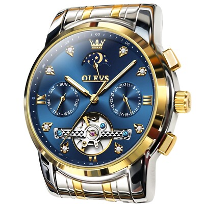 OLEVS Automatic Watches for Men Waterproof Luxury Dress Self