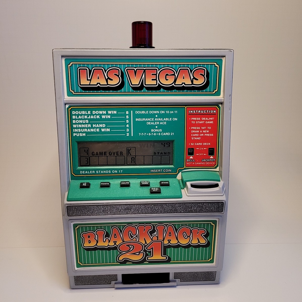 Las Vegas Blackjack 21 Coin Bank Slot Machine with Sound By