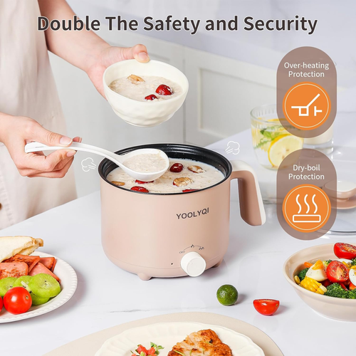 Hot Pot Electric Ramen Cooker: 1.5 L Portable Lazy Pot, Dual Power Regulation , - Picture 6 of 12