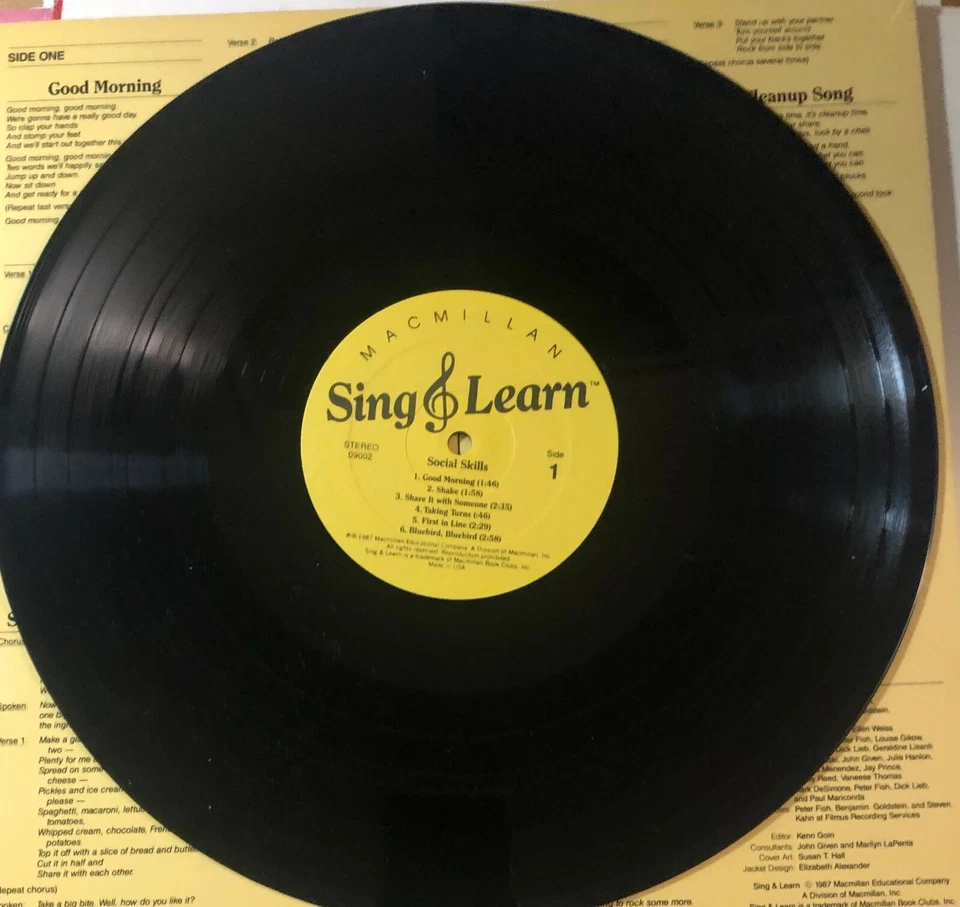 MACMILLAN PROGRAM SING & LEARN - SOCIAL SKILLS; VINYL LP 1987 Like New - Image 4 of 4