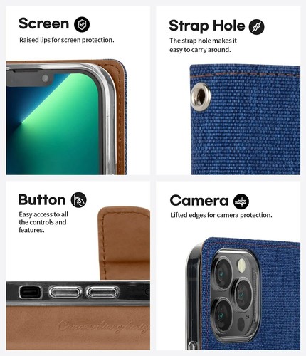 Denim Wallet Flip Case for iPhone 16 Pro Max Plus/15/14/13/12/11 XS Card slots - Picture 53 of 66