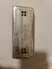 M.Hohner Vtg The Echo Harp Germany Bell Metal Reeds Box Harmonica