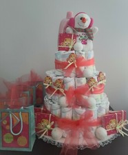 3 Tier Diapers Cake For Baby Girl
