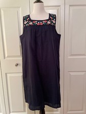 J. Crew Factory navy blue and floral smock dress size M NWOT