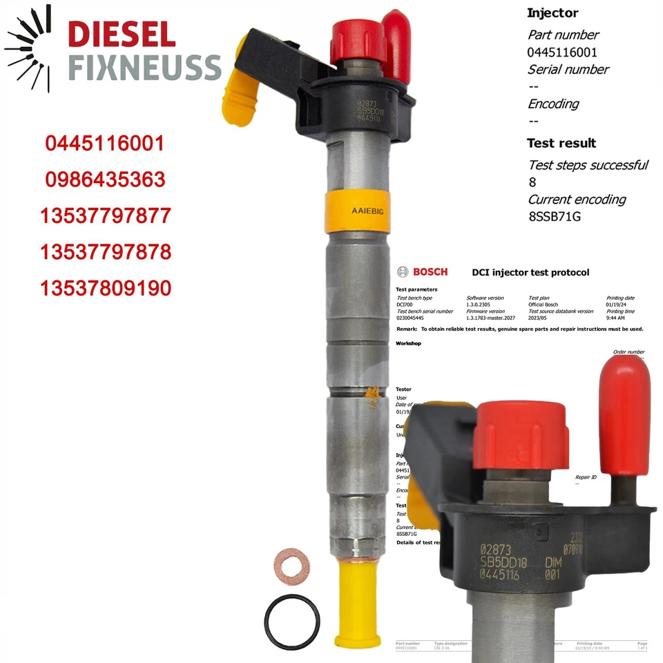 4x Bosch Einspritzdüse 0445116001 Injektor BMW 120d 3er 320d 0986435363 - Bild 2 von 4