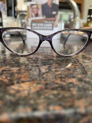 Versace Eyeglasses MOD.3166-B 5000 Purple/Silver Rhinestones Cat Eye 53[]15 135