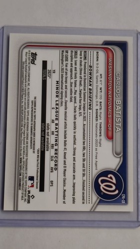 2024 Bowman Chrome Carlos Batista 1st Auto ORANGE 04/25 - Picture 2 of 2