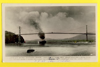 cpa CANADA VANCOUVER LIONS' GATE BRIDGE Brücke First Narrows Bay Burrard SCHIFF