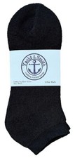 120 PK Yacht  Smith Men's Wholesale Bulk No Show Ankle Socks,Size 10-13 Black 