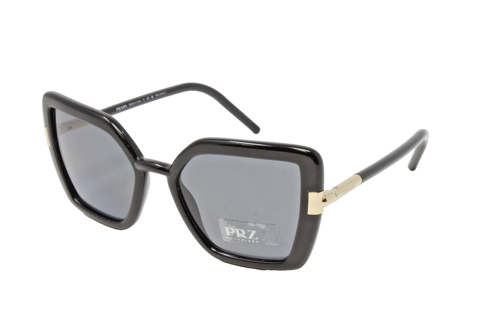 Prada Women's Butterfly Sunglasses PR09WS Black Polarized 54mm