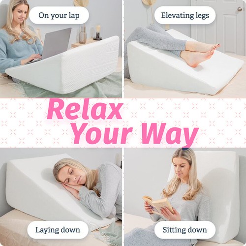 Bed Wedge Pillow Orthopaedic Up Support Acid Reflux Back & Leg Bed Wedge UK - Picture 10 of 13