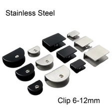 Glass Shelf Brackets Adjustable Stainless Steel Glass Clamp Clip Holder 6-12mm