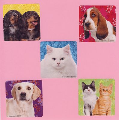 10 Pet Pals - Large Stickers - Party Favors - Cat, Kitten, Dog, Puppy