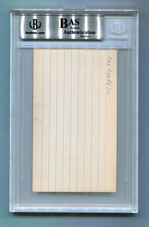 Ken Loeffler Signed Index Card 3x5 Autographed LaSalle Yale HOF Beckett BAS - Image 2 of 2