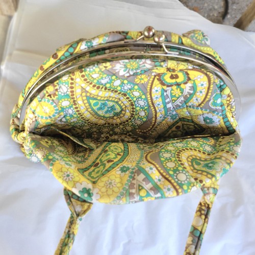 New VERA BRADLEY Lemon Parfait Eloise Kiss Kick Framed Shoulder Bag - Picture 7 of 10