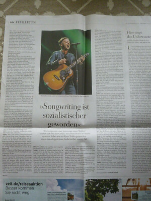 Clipping aus ZEIT vom November 2019 - Ryan Tedder im Interview