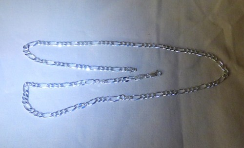 Vintage 1980-90s Sterling Silver 925 FIGARO 20" Necklace Italy 10.9 grams 4mm - Picture 2 of 5