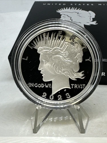 Collectibles.2023-S PEACE PROOF SILVER DOLLAR COIN ULTRA CAMEO W/OGP/BOX/COA
