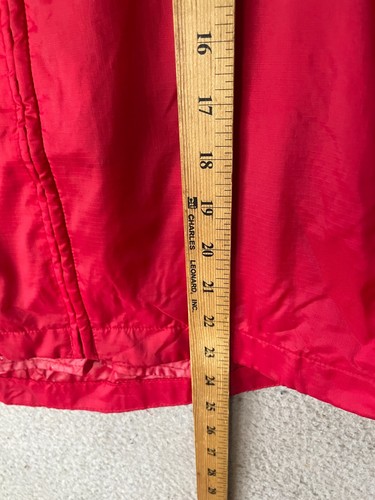 Unisex Youth Lands End Nylon Cherry Red Hoodie Zip Raincoat Size Medium 10/12 - Picture 4 of 7