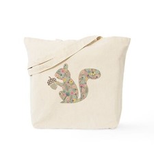CafePress Floral Squirrel Tote Bag (151401465...