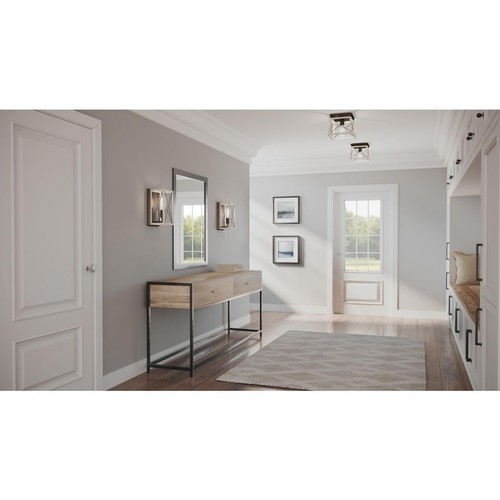 Briarwood Collection Whitewashed One-Light Farmhouse Flush Mount Ceiling Light - Picture 2 of 12