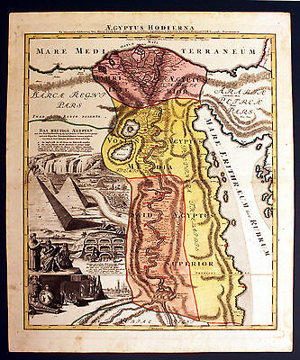 Homann 17 Aegyptus Agypten Karte Map Original Antique Print Egypt Nil Nile Ebay