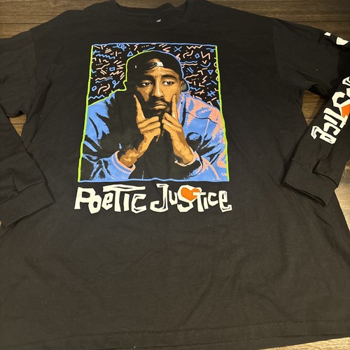 Camiseta Philcos Poetic Justice Tupac Manga Larga Hombre’s 2XL Negra Gráfica Camiseta - Imagen 1 de 5