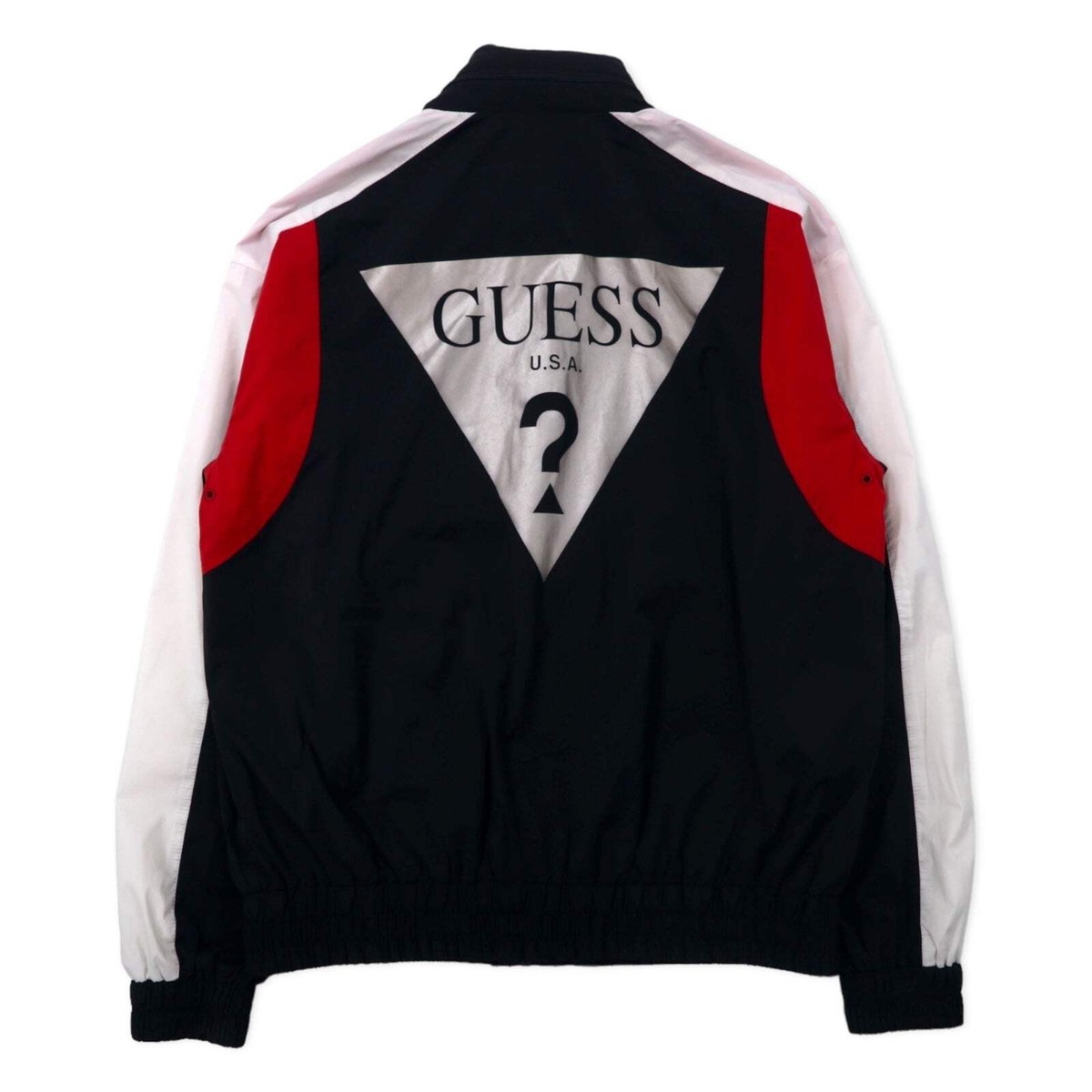 Guess USA ジャケット GUESS Triangle Logo Windbreaker Shell Jacket M Black