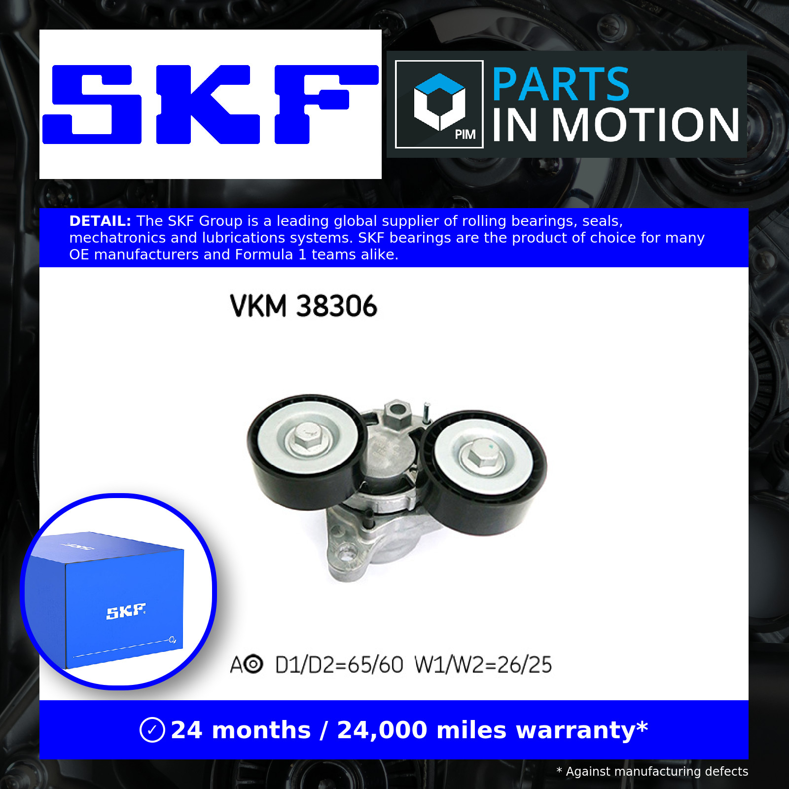 Upper Right SKF VKM 38306 Belt Tensioner, V-ribbed belt for BMW - Image 8