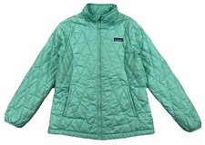 Patagonia Nano Puff Jacket Full Zip Teal Quilted Girl  s XL 14 2018 Model