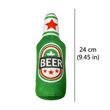 Funny Plush Dog Toys Beer Bottle Shaped Small Large Dogs Squeak Sound Clean Teet