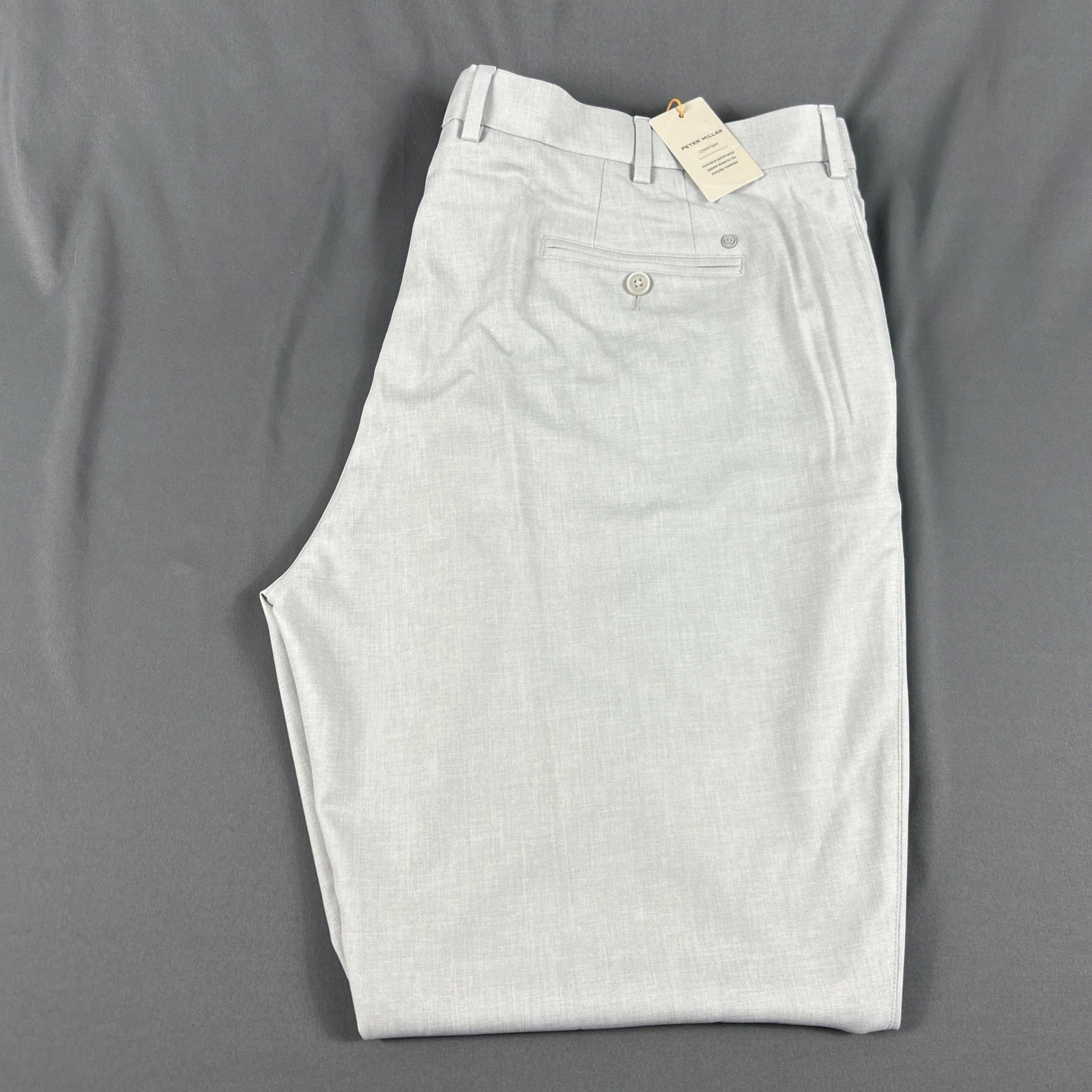 Peter Millar Golf Pants Crown Sport Charlotte 44 x 34 British Gray NWT MSRP $175