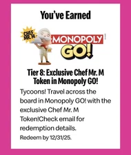 Monopoly Go EXCLUSIVE Chef Mr. M Token In-Game Code