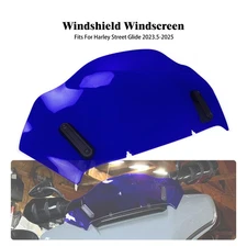 10" Wave Fairing Blue Windscreen Windshield Fits For Harley Street Glide 2024-25