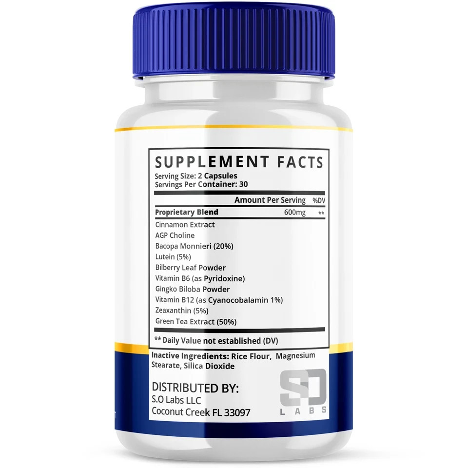 Brain Defender Memory & Brain Support Capsules, Advanced Formula - 5 Pack