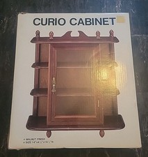 New In Box Vintage Miniature Curio Cabinet Made Of Wood Glass Beautiful
