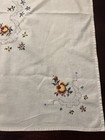 Vintage White Embroidered Cross Stitch Tablecloth Topper 32” Square — photo 2