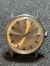 Vintage Timex Mechanical Silver Tone Watch 32mm Case,Restoration,Parts,Repair