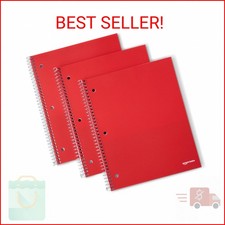 Amazon Basics 4x4 Graph Ruled Spiral Notebook, Poly Cover, 100 Sheets, 9" x 11",