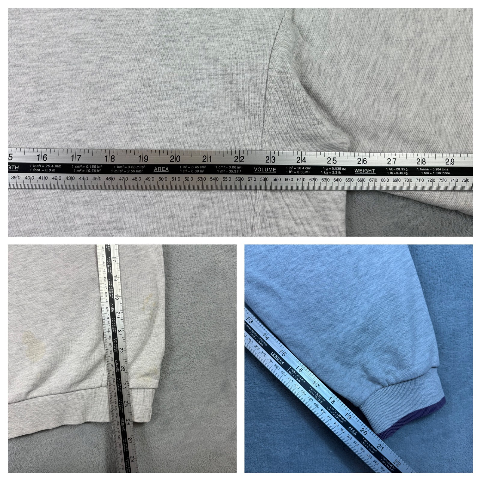 Vintage Nike 1990s Grey Big Swoosh Outline Oversized Large Pullover Sweatshirt image 6