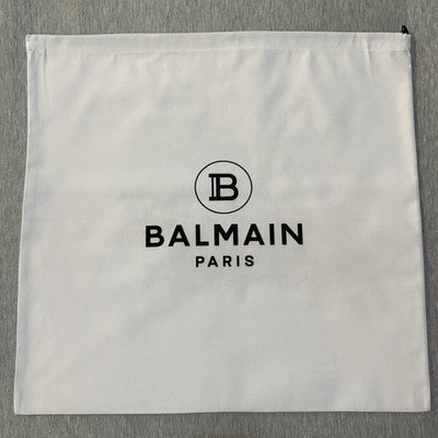 Balmain Paris Designer Dust Bag White Large 20x19 New Unused Drawstring Storage