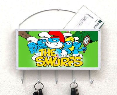 The Smurfs mailbox, mail organizer, key holder, wall mount